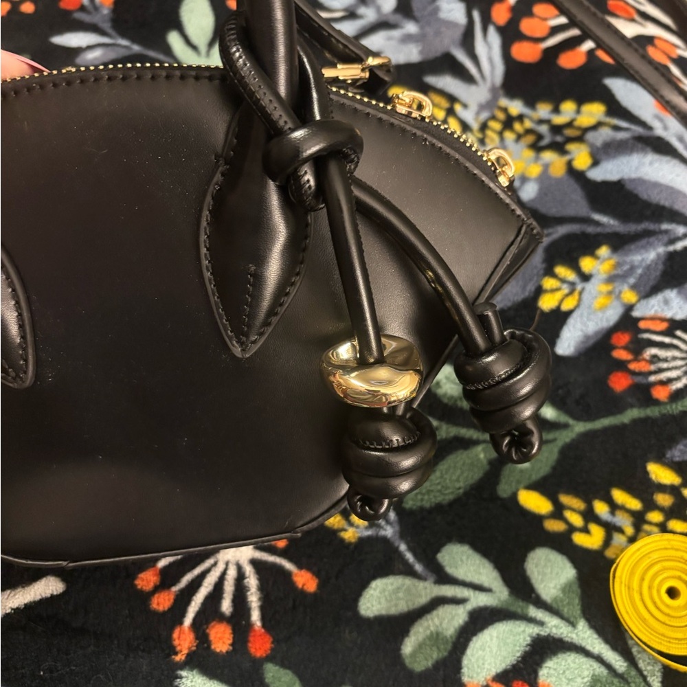 Zara Double Handle Black City Bag - Picture 6 of 9